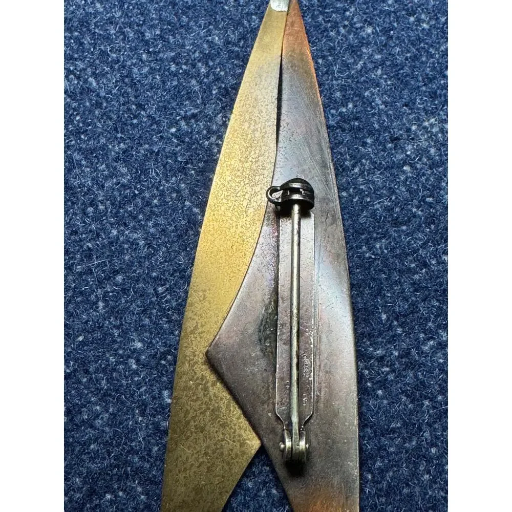 Vintage Brass Pendant MJD Signed